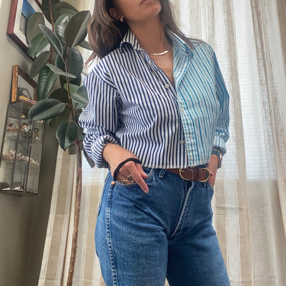 Multi Pinstripe Crop Top